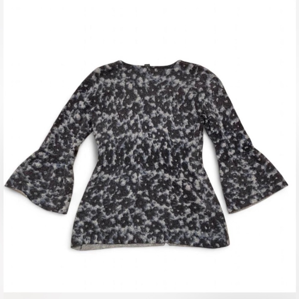 3/$20 Vintage Y2K INC Angora Blend Bell Sleeve Cardigan Cheetah Women’s Large - Picture 5 of 7